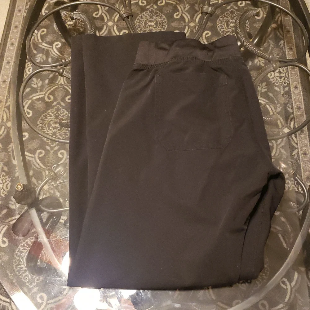 Figs Wome's Black Pants with Gray Drawstring